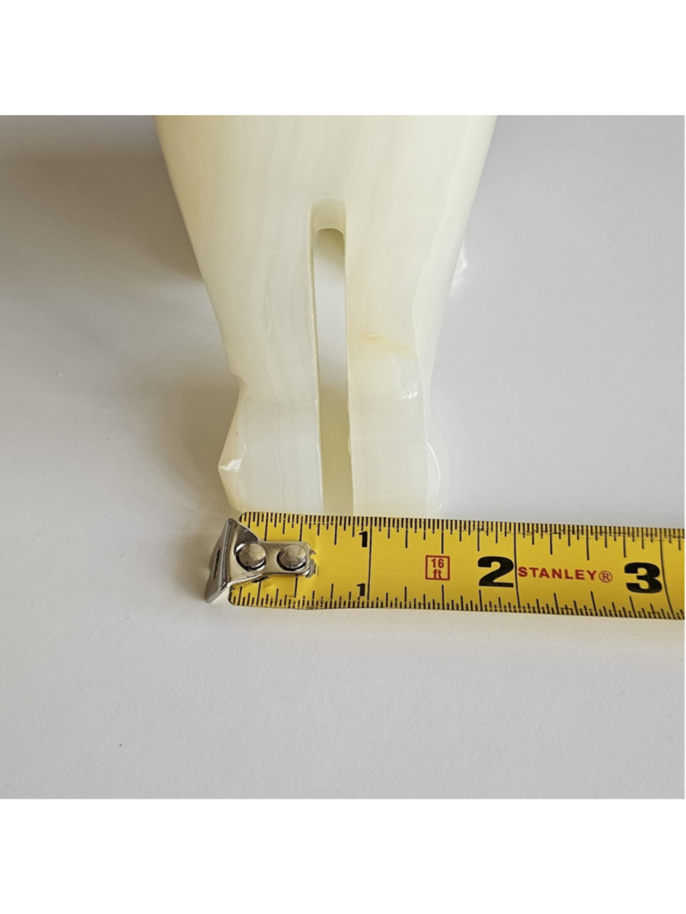 Polished Onyx Howling Dog Figurine - Mid-Century Modern Stone Sculpture - 8" - Picture 5 of 13